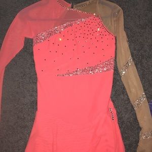 pink figure skating dress